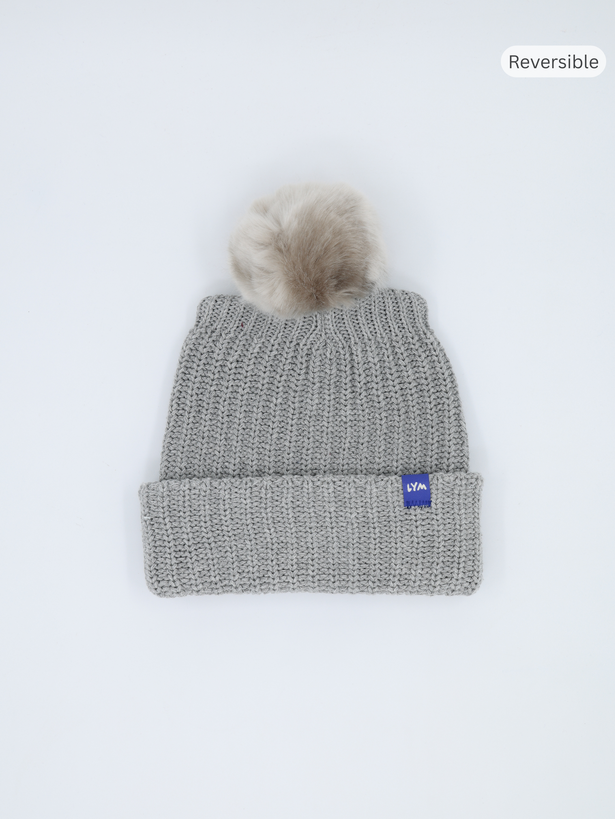Smokey Monochrome Essential Pom Beanie