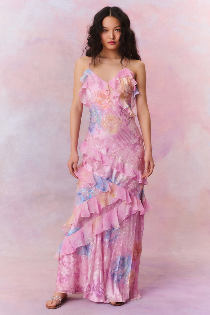 Ruffle sweep and hem detail