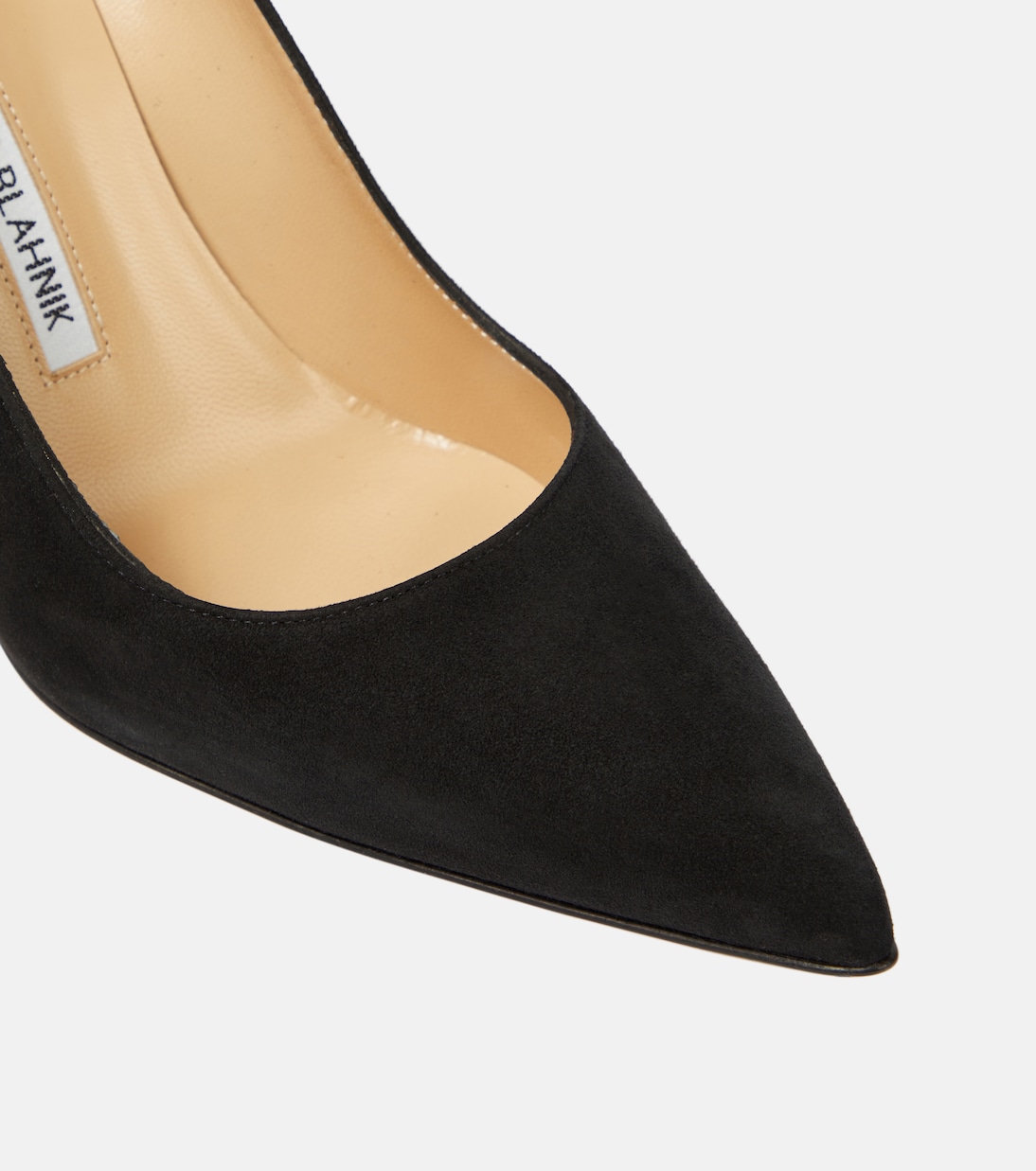 Close crop on the toe and suede texture