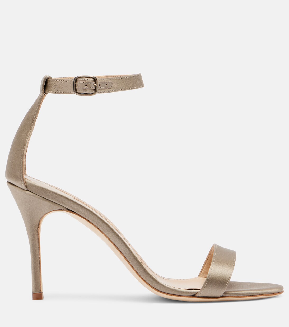 Side profile showing the heel and ankle strap