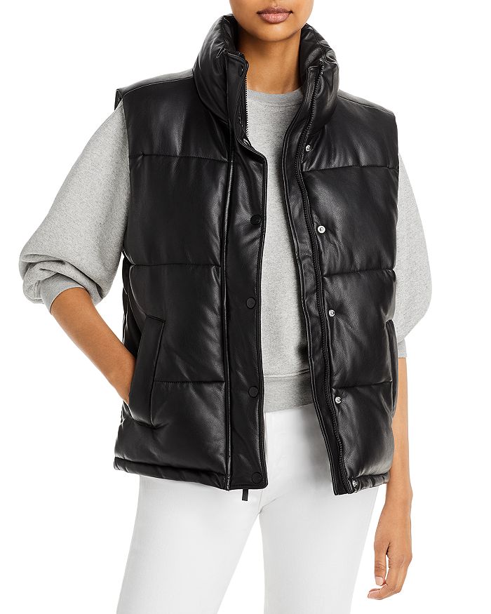 Marc New York Faux Leather Puffer Vest