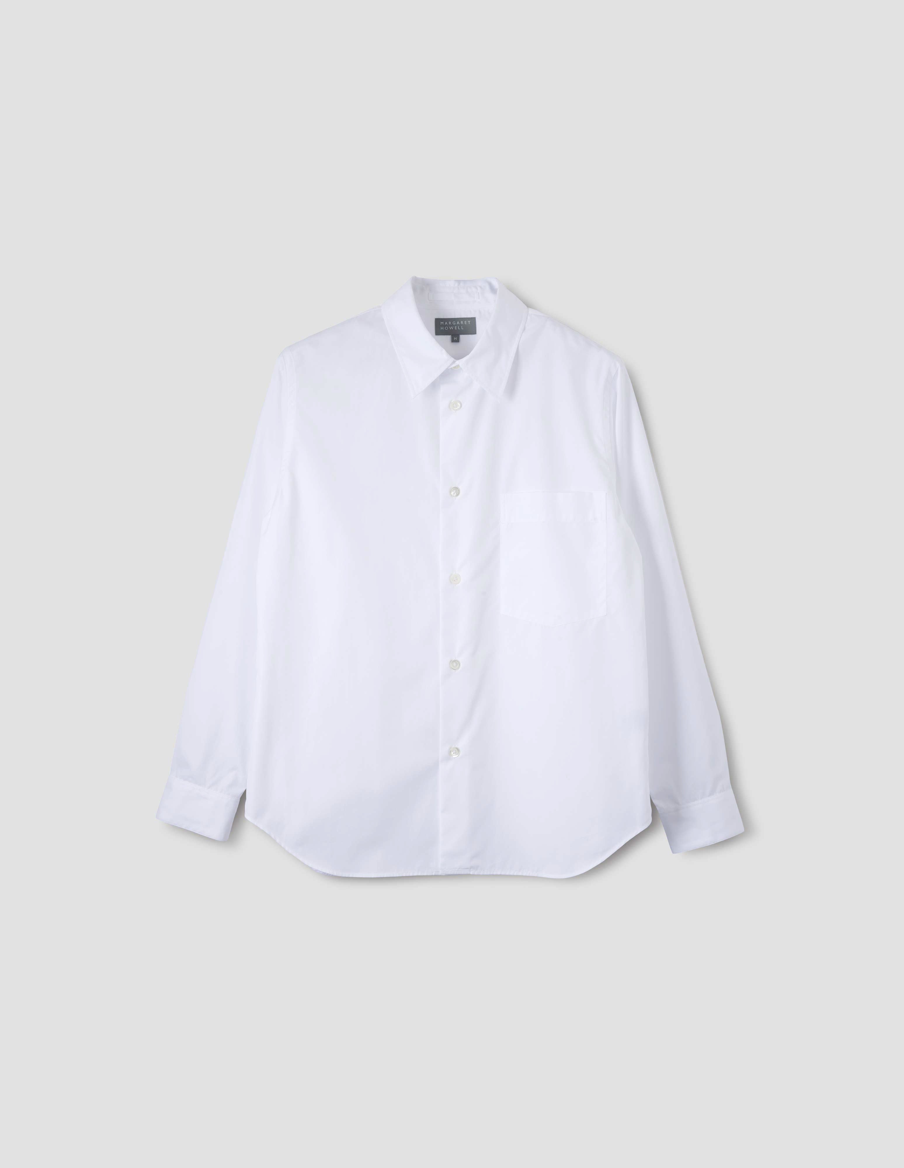 White Plain Cotton Poplin Basic Shirt