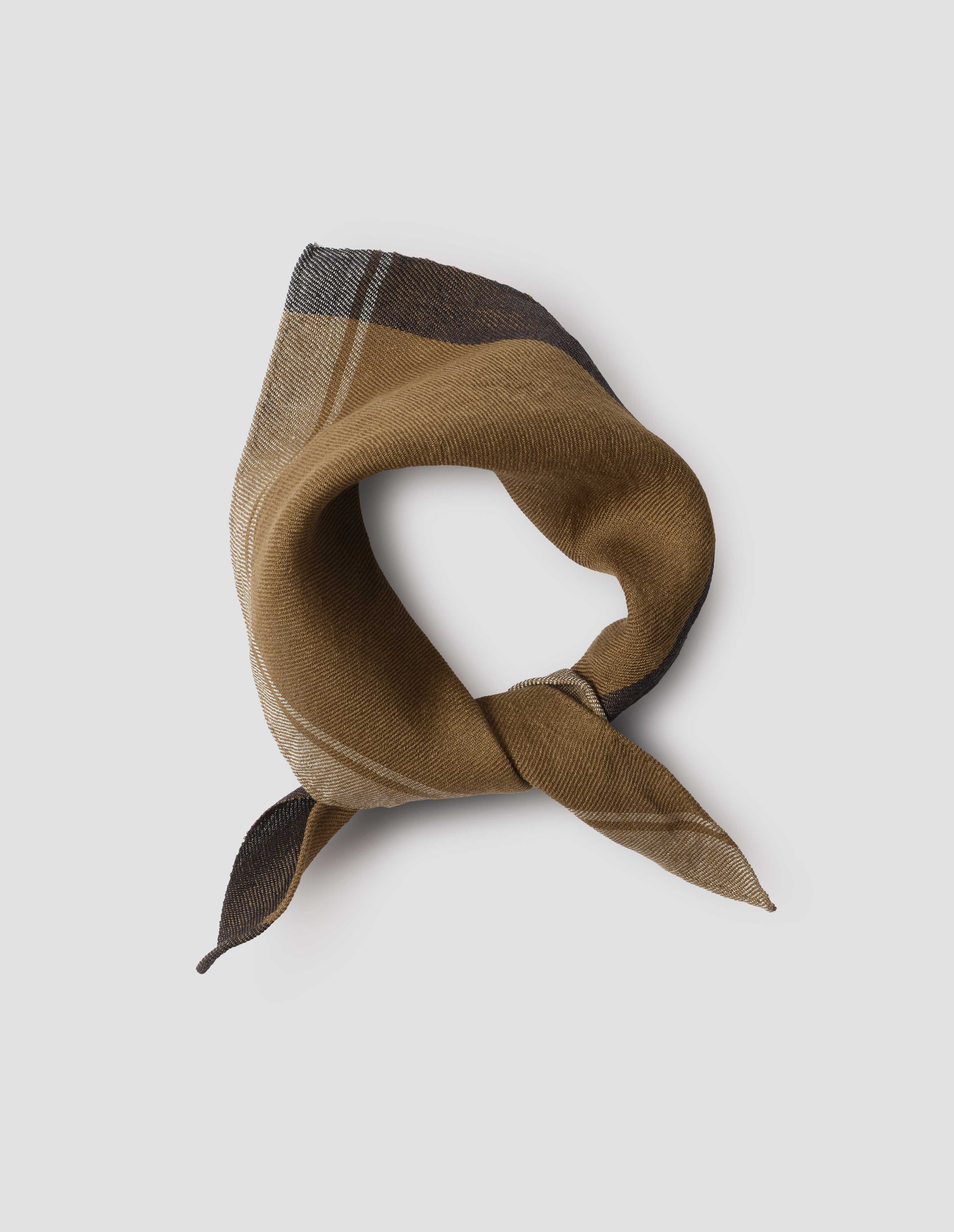 Tobacco and Black Linen Scout Scarf
