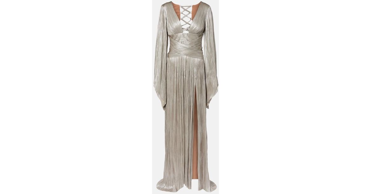 Alana pleated silk tulle gown