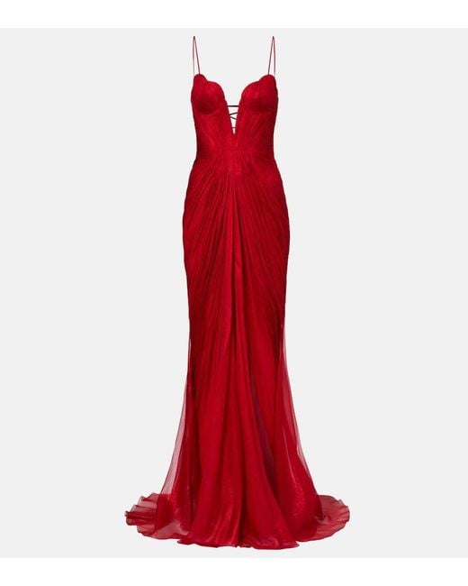 Cecilia draped silk gown