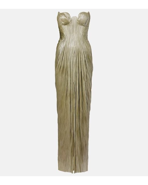 Jasleen strapless silk tulle corset gown