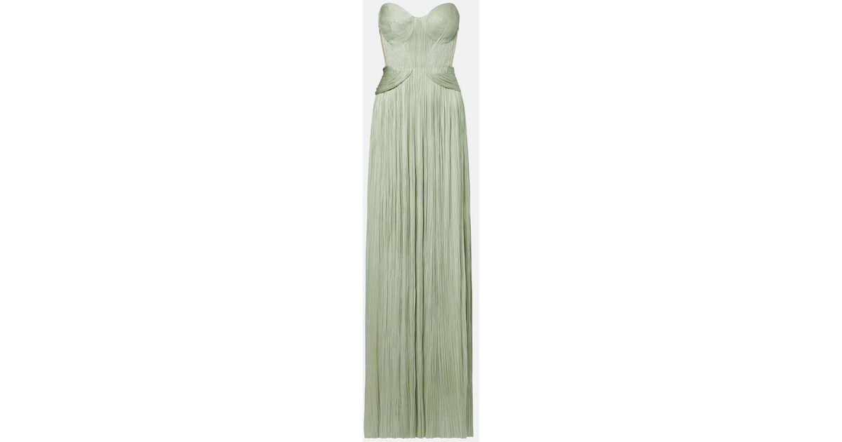 Kamina cutout silk tulle bustier gown