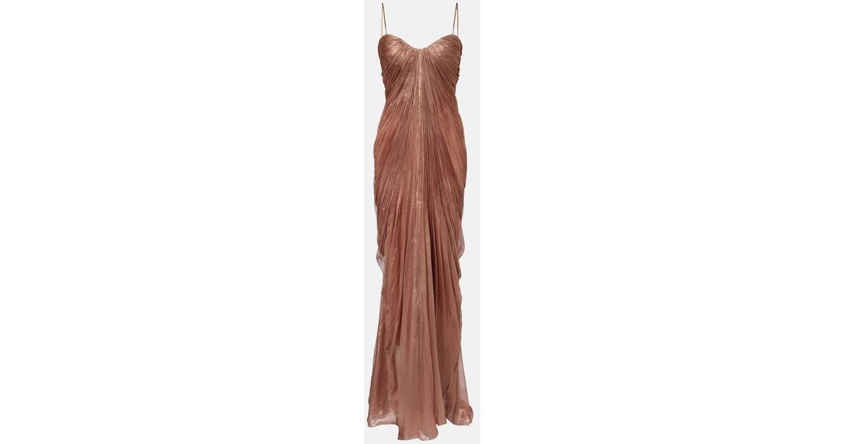 Victoria gathered silk muslin gown