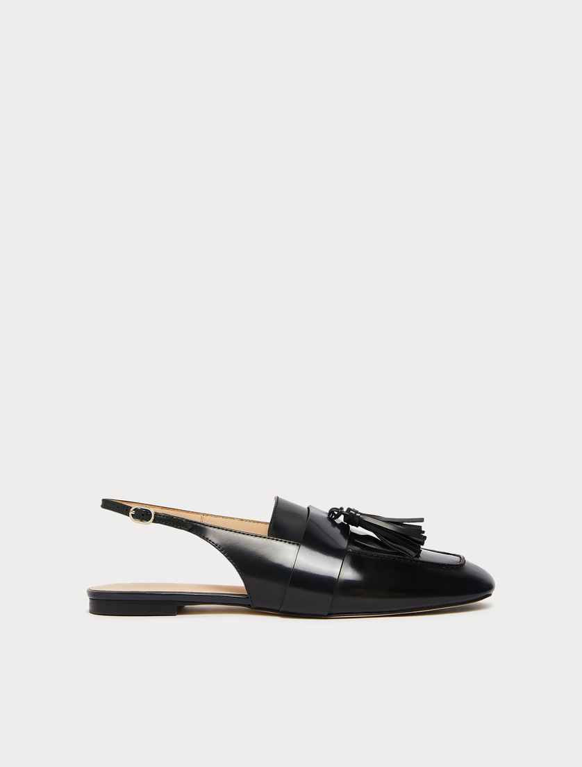 Leather slingback moccasins - Cornflower Blue