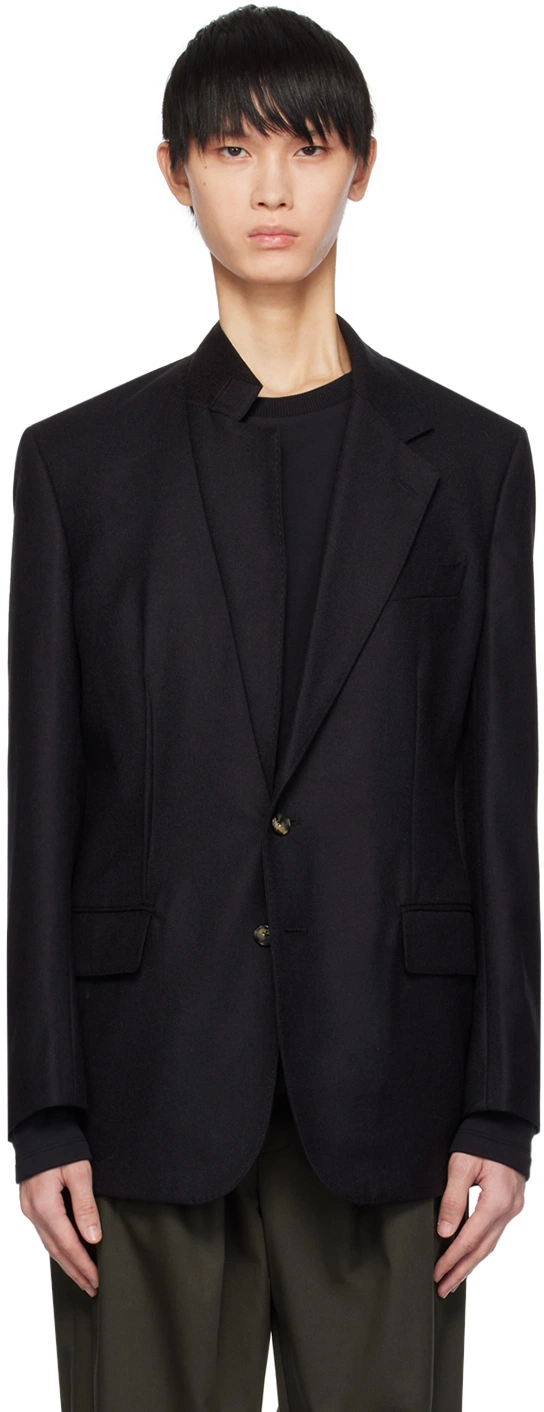 Black Asymmetrical Darts Blazer