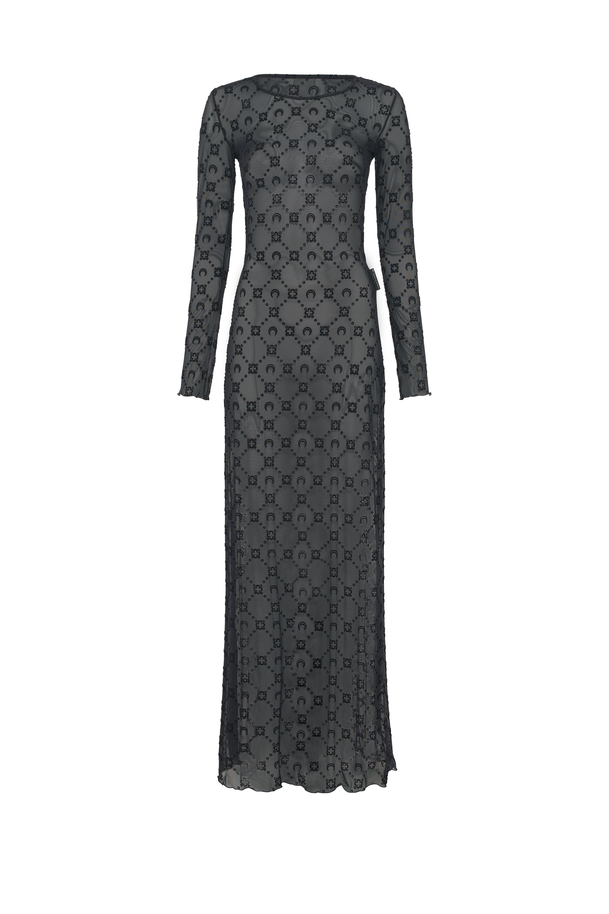 Moonogram Mesh Flock Long Dress