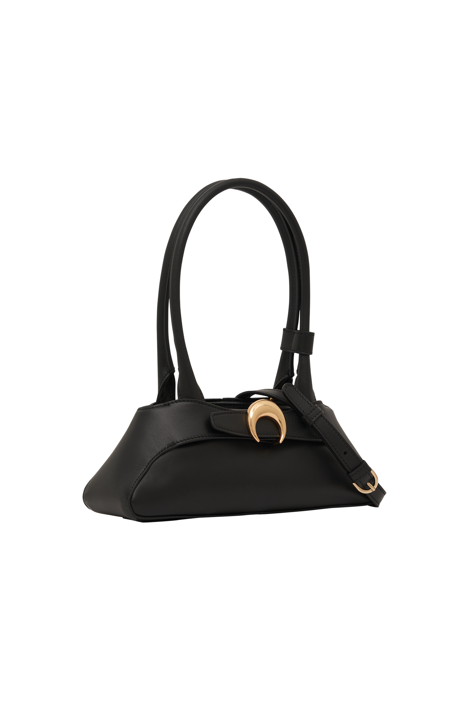 Side view showing the shoulder strap and profile