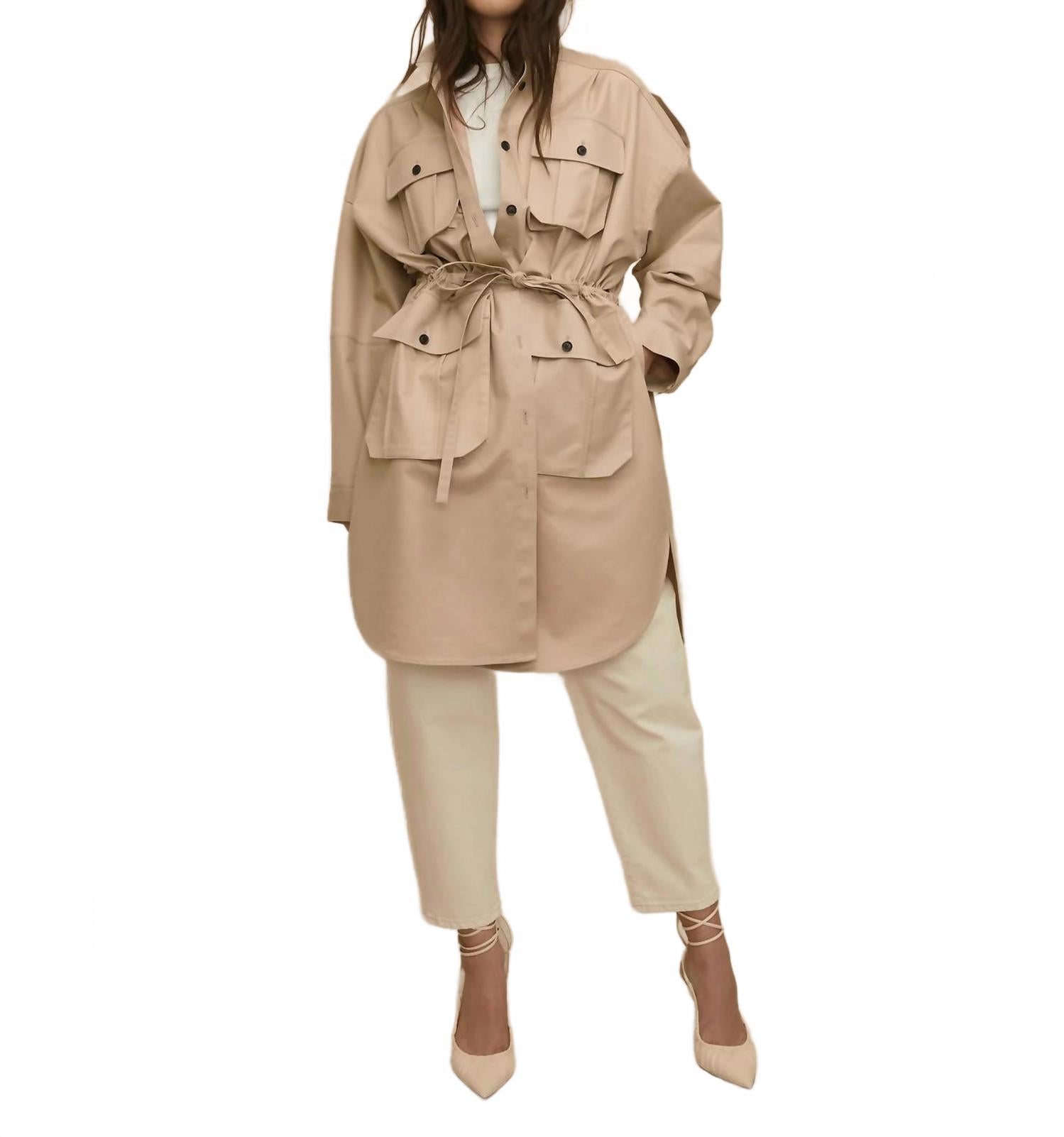 Dante Utility Jacket In Sand