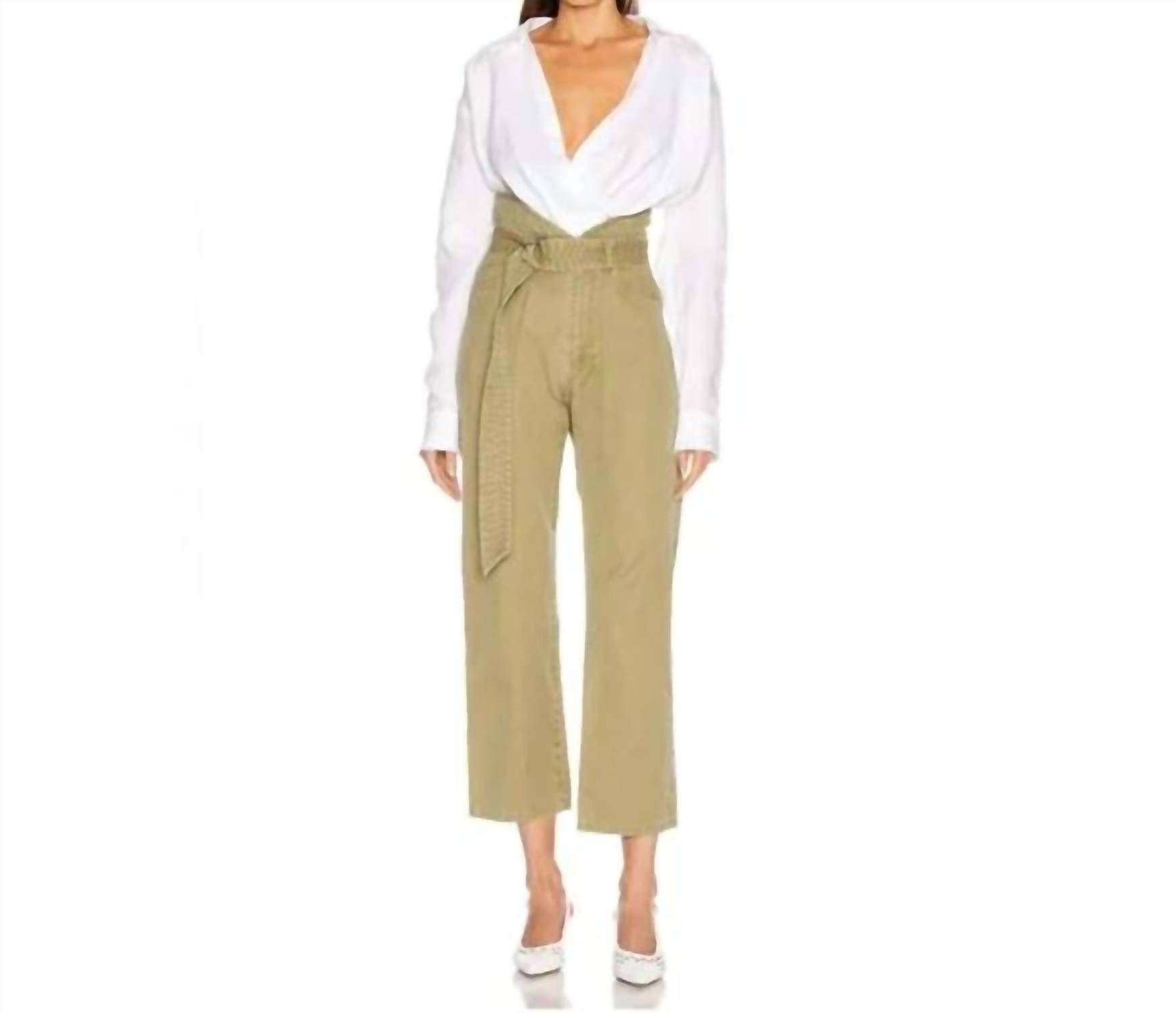 Matravis Heavy Canvas Pant In Khaki Green