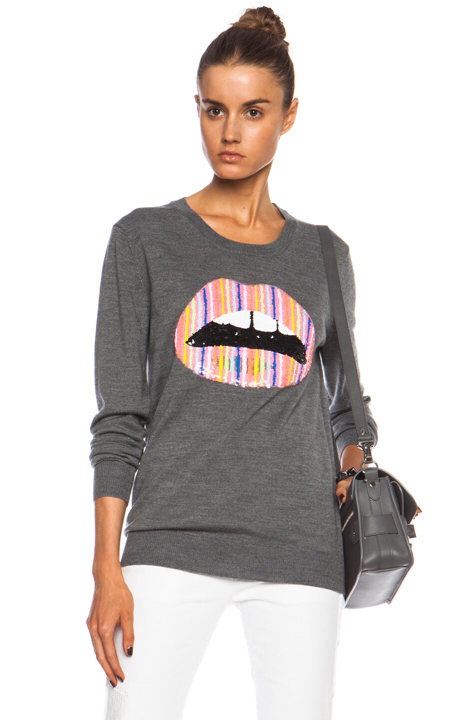 Jolly Stripe Lara Lip Sequin Merino Wool Jumper