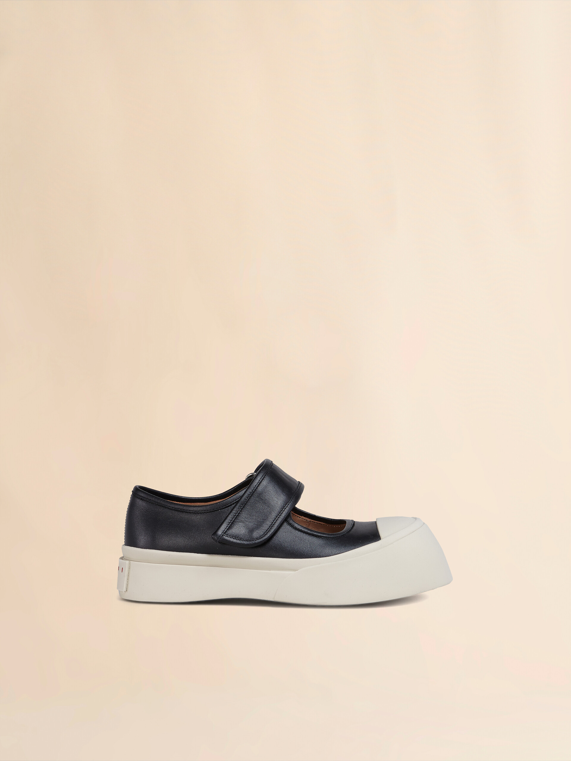 Black nappa leather Mary Jane sneaker