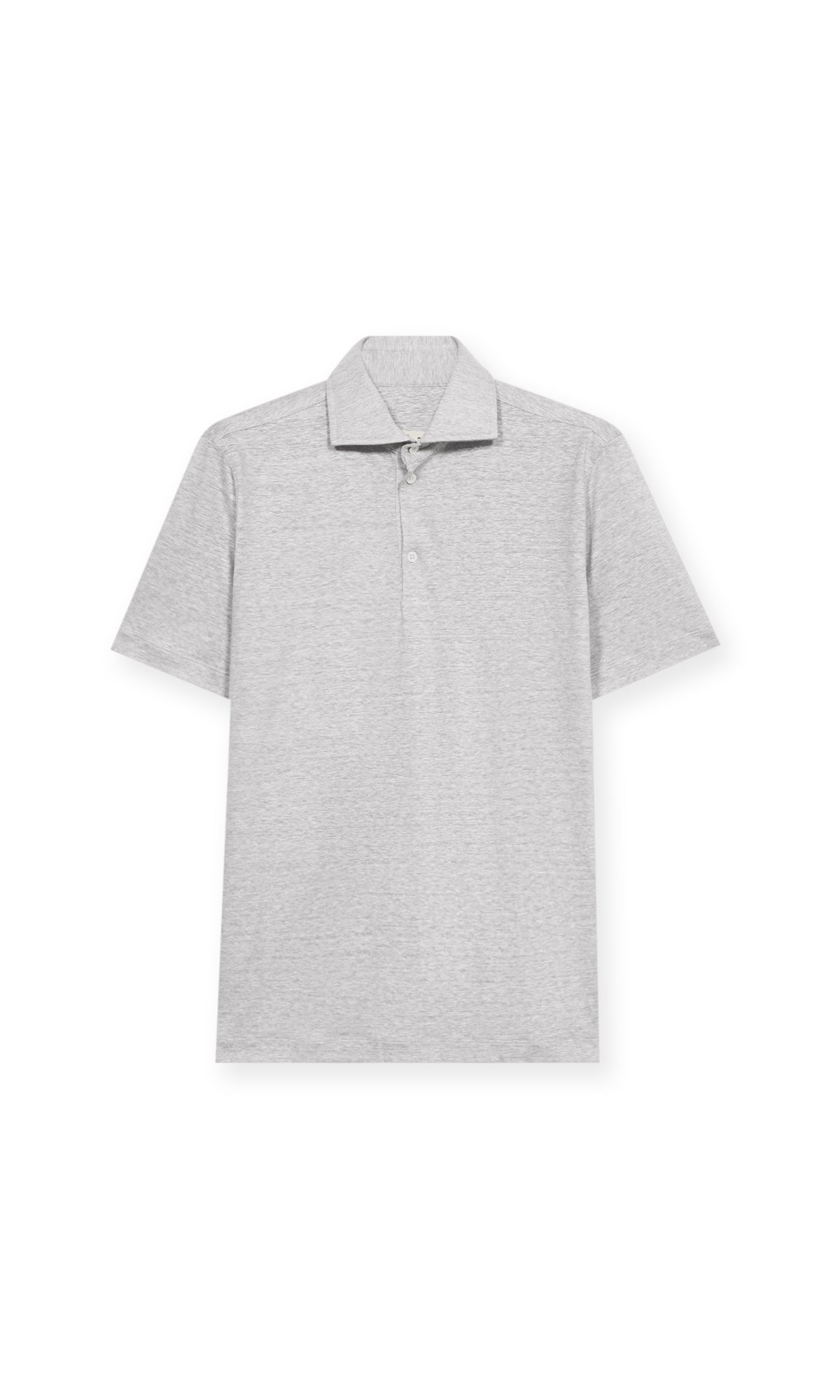 Polo Shirt in Jersey Mix of Linen and Technical Wool