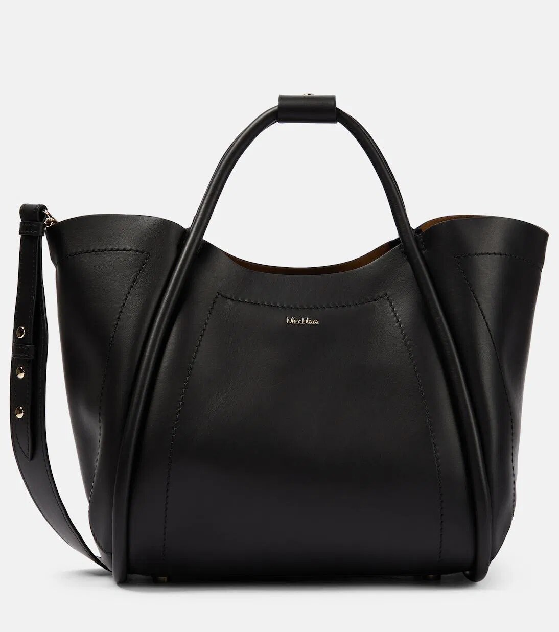 Black top-handle tote view