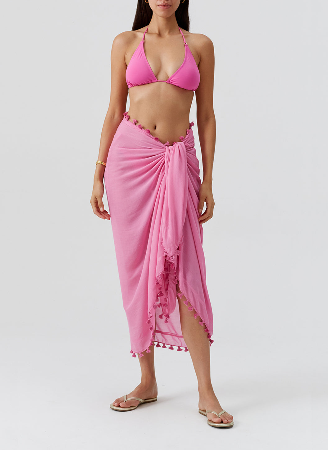Back view showing the drape and length