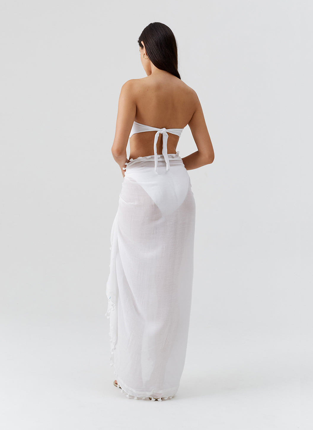 Back view showing the drape and length