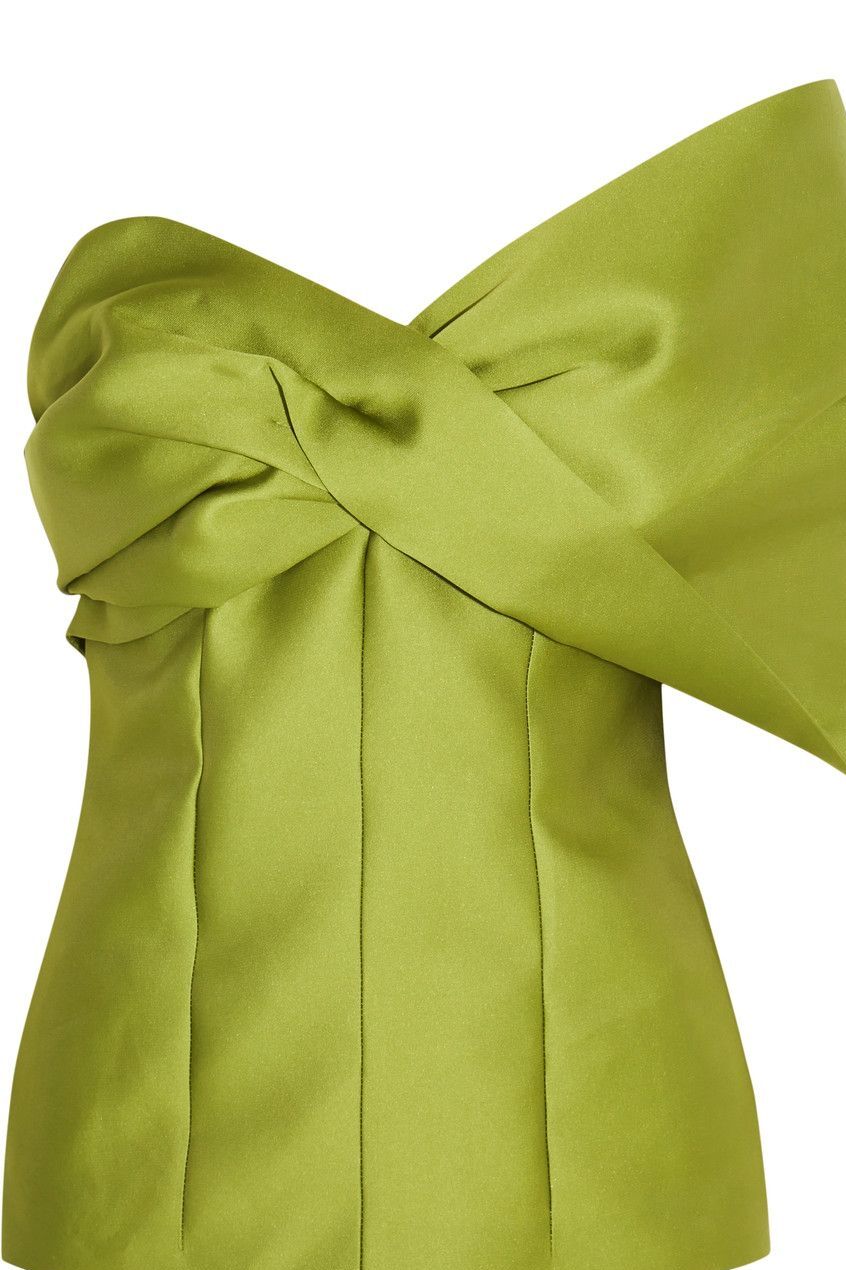 Clean crop emphasizing the crisp satin body