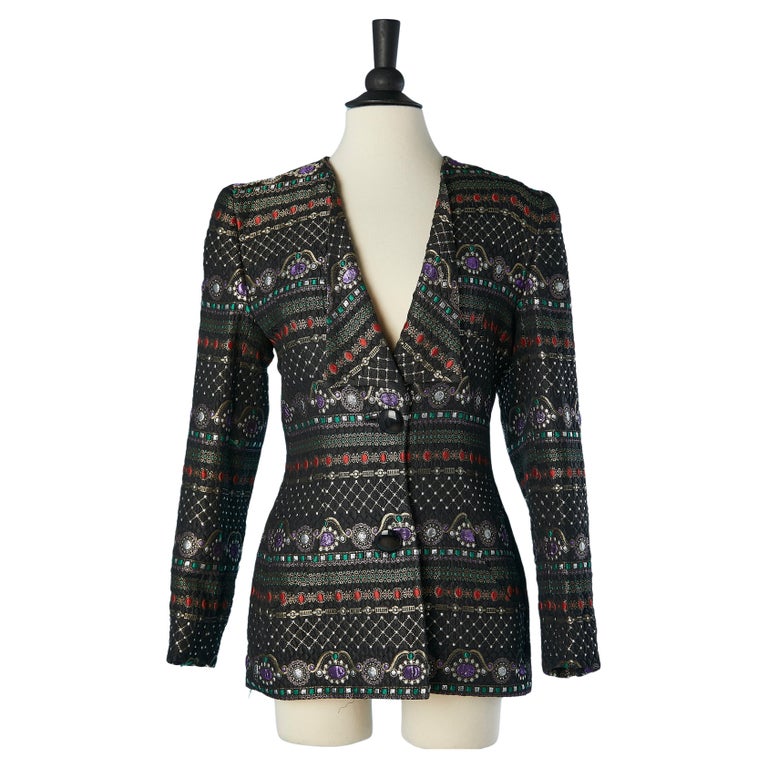 Multicolor Lurex Brocade Evening Jacket
