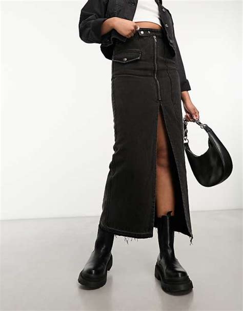 Retro black croc knee-high boot