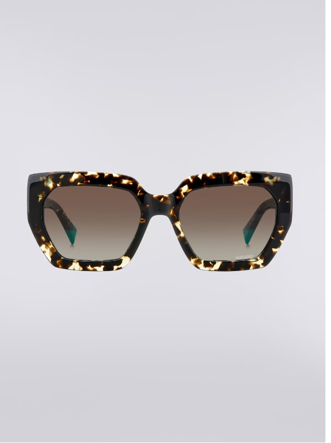 Square Frame Sunglasses with Contrasting Logo Insert