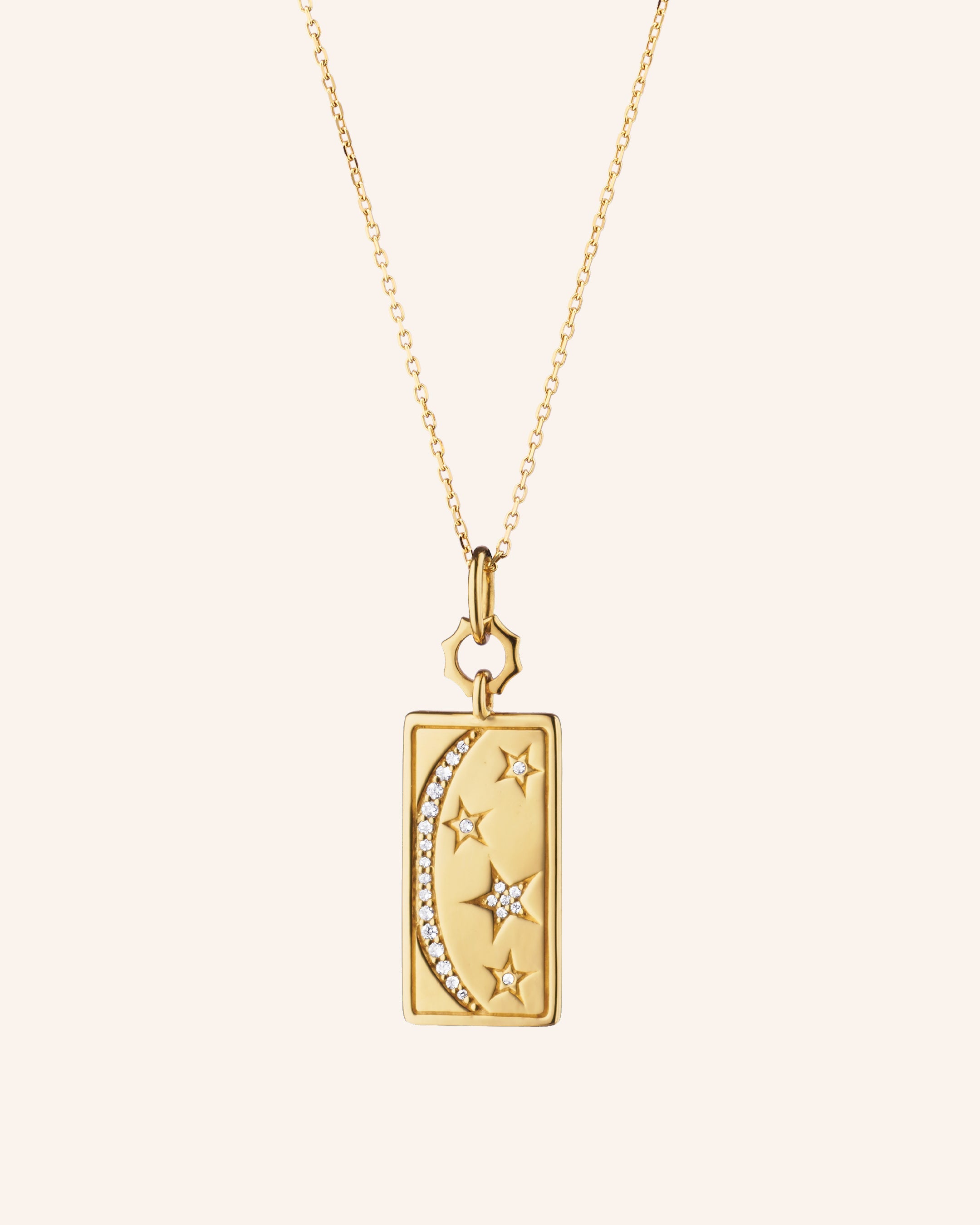 "Sun, Moon, and Stars" 18K Gold Necklace with Diamonds
