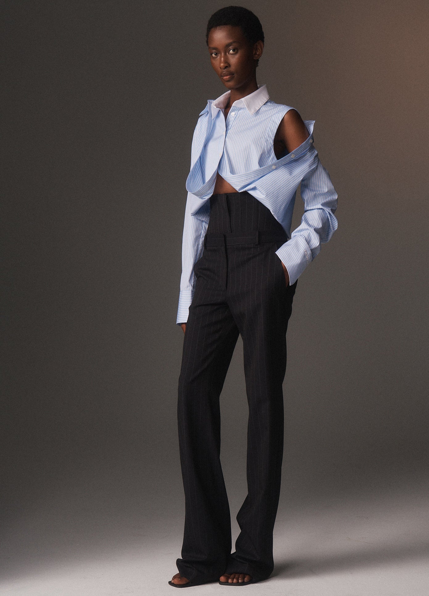 Fold-Up Cropped Button Down Shirt