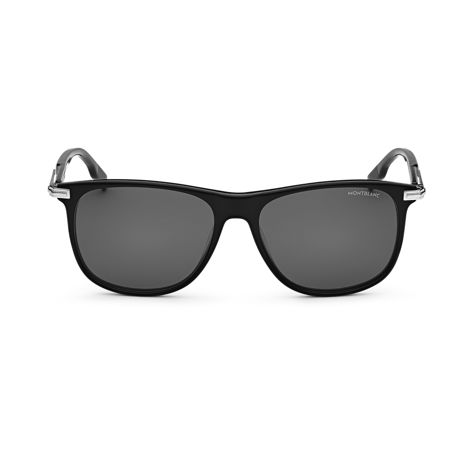 Rectangular Sunglasses with Black-Colored Acetate Frame