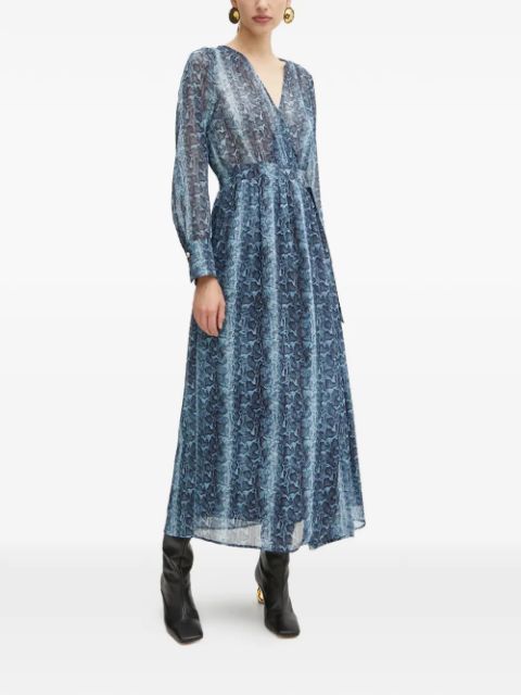 V-neck Patterned Maxi Dress