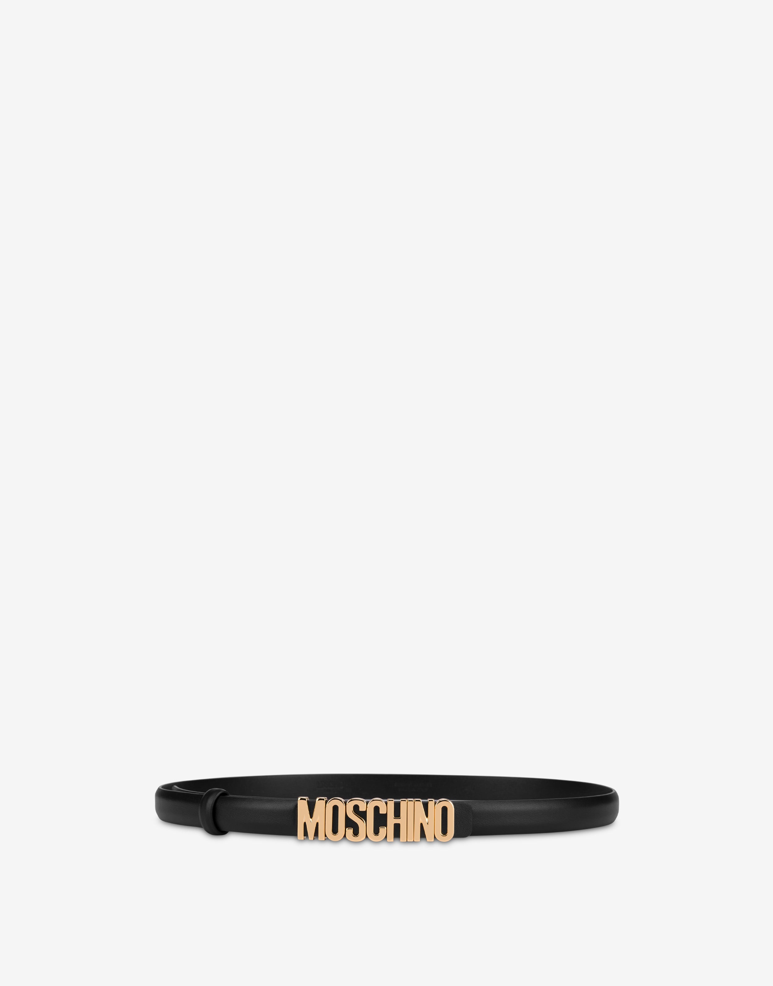 Lettering Logo calfskin belt