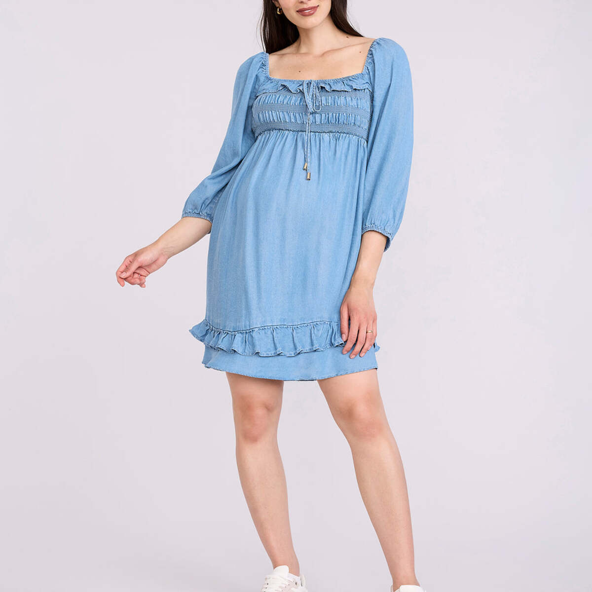 Smocked Baby Doll Mini Dress