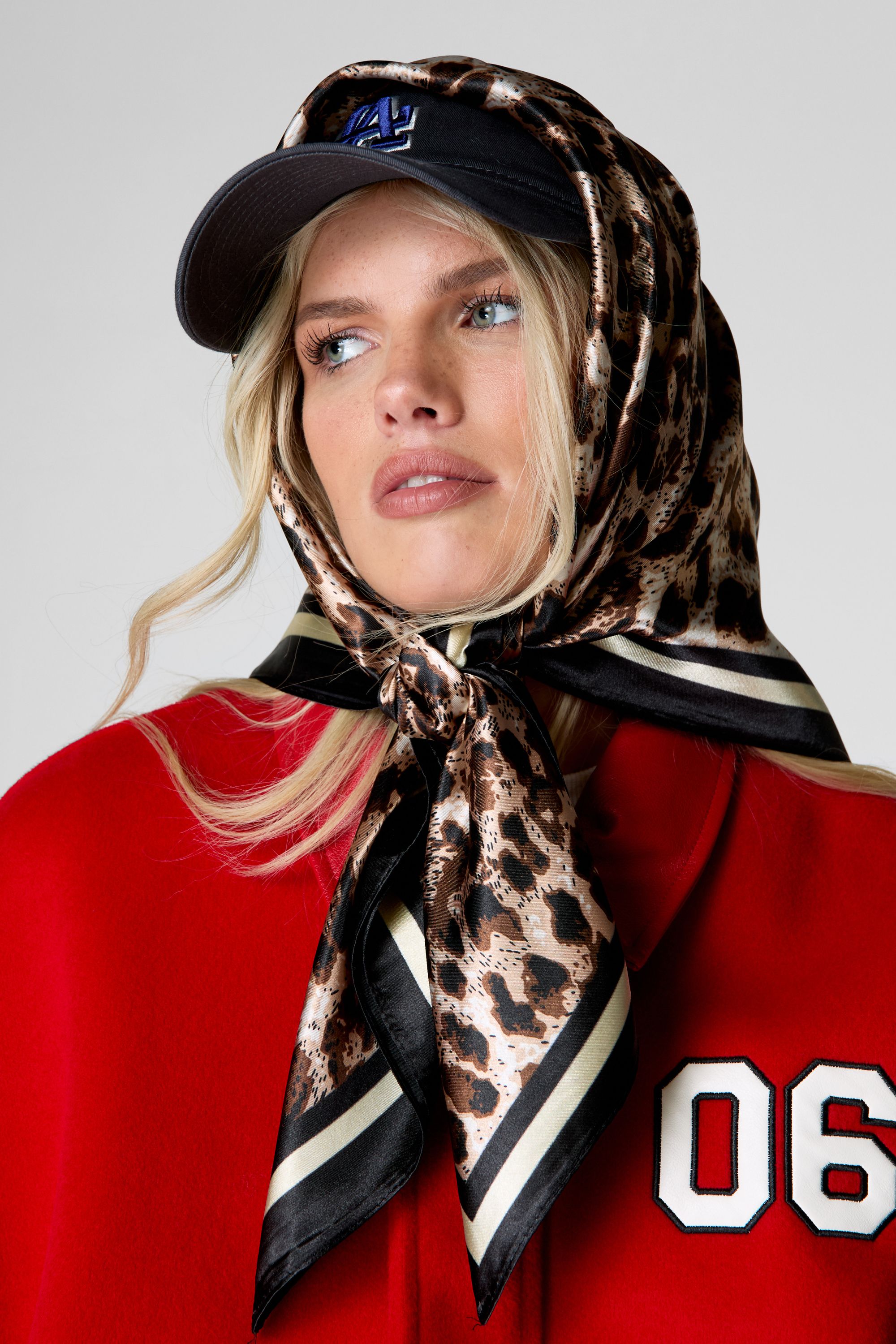 Satin Leopard Headscarf