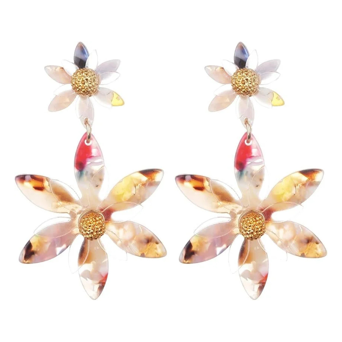 Transparent Gold Dangle Earrings