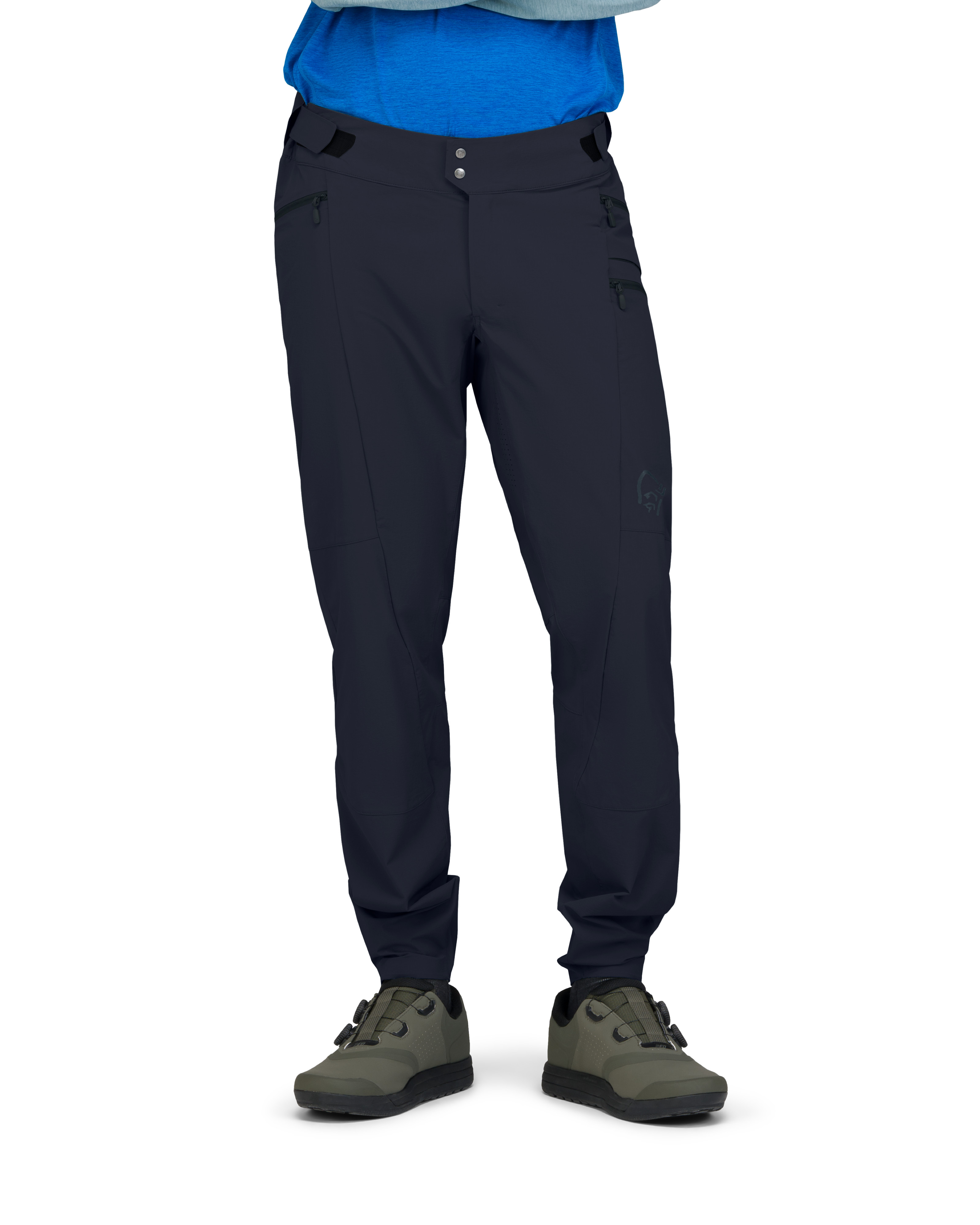 Male Model image of fjora flex1 tech Pants Caviar Black