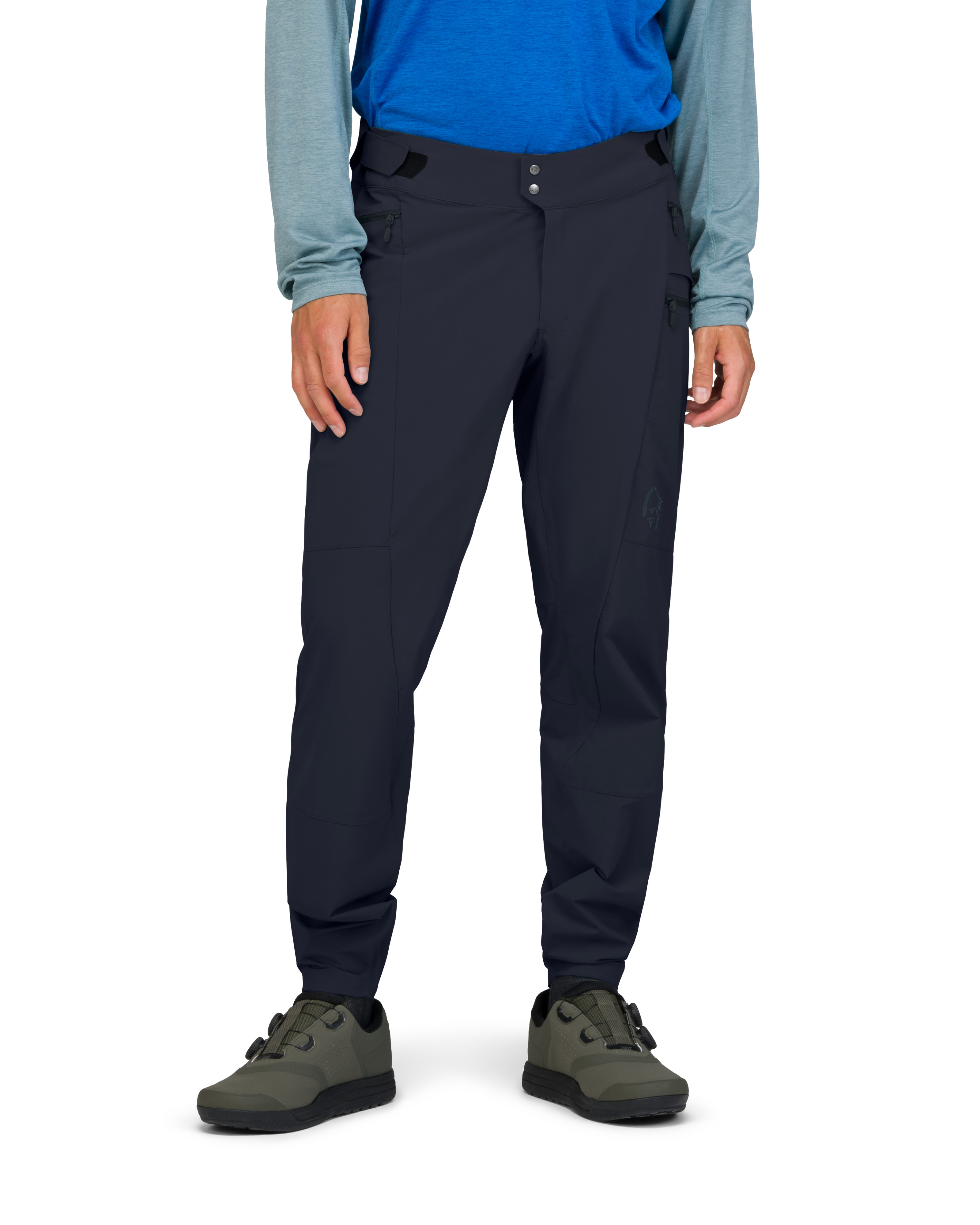 Male Model image of fjora flex1 tech Pants Caviar Black