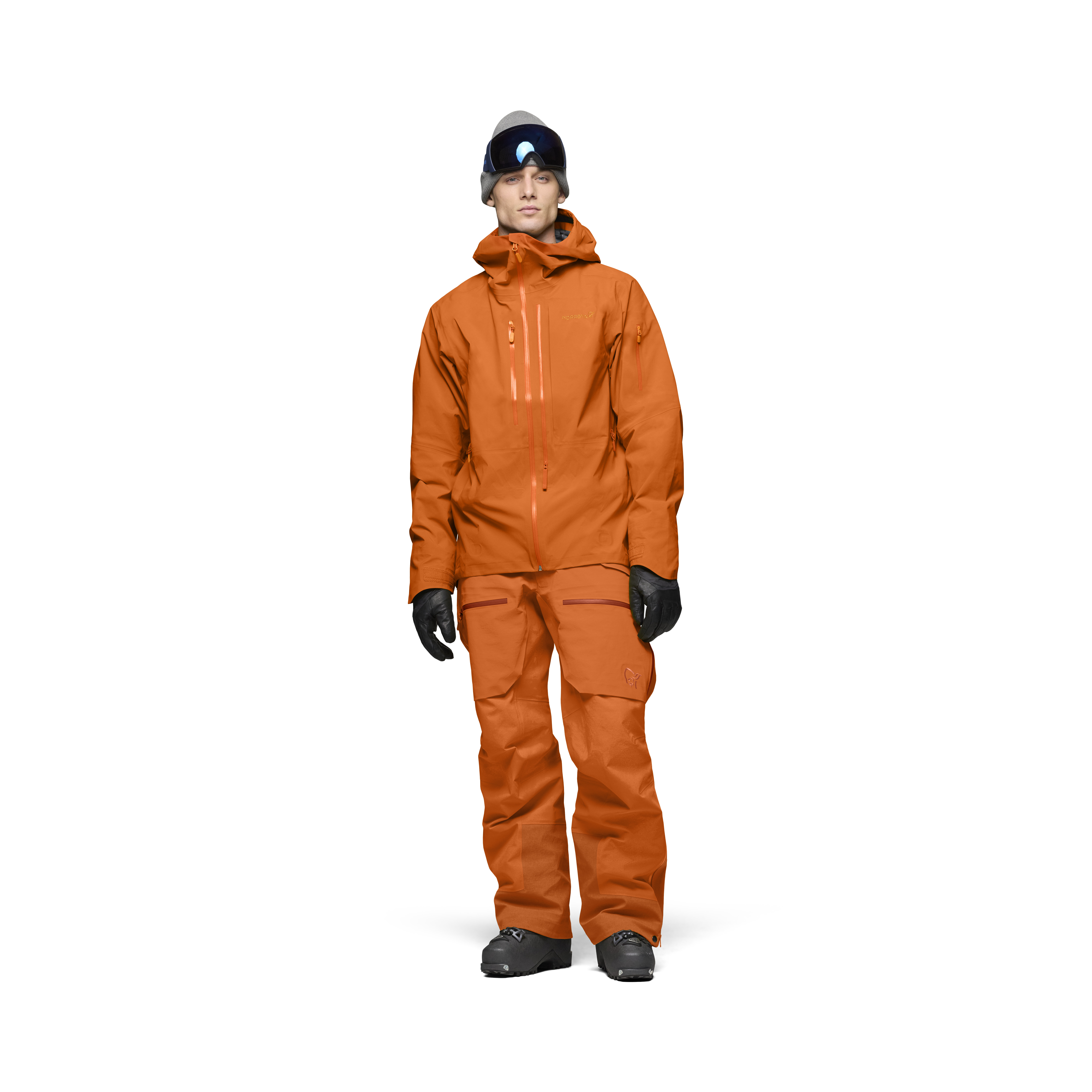 Male Look front image of lofoten Gore-Tex Pro Jacket Gold Flame