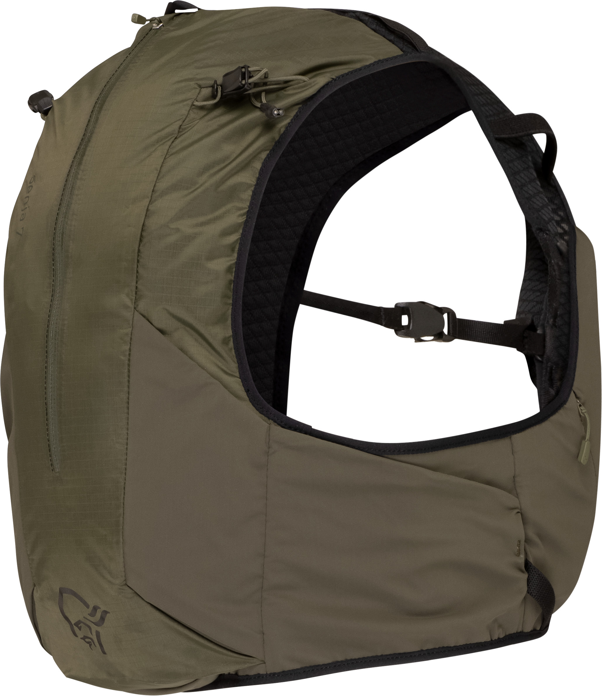 Packshot front left image of senja econyl70 7L Pack Olive Night