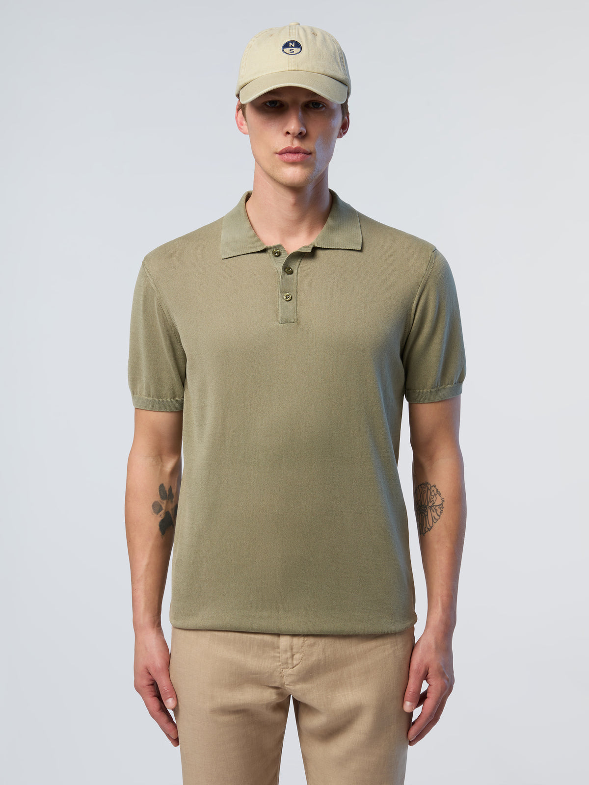 Washed cotton polo shirt