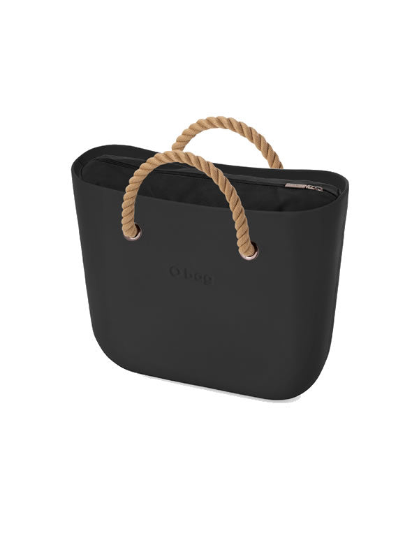 O bag classic black combo with neutral rope handles