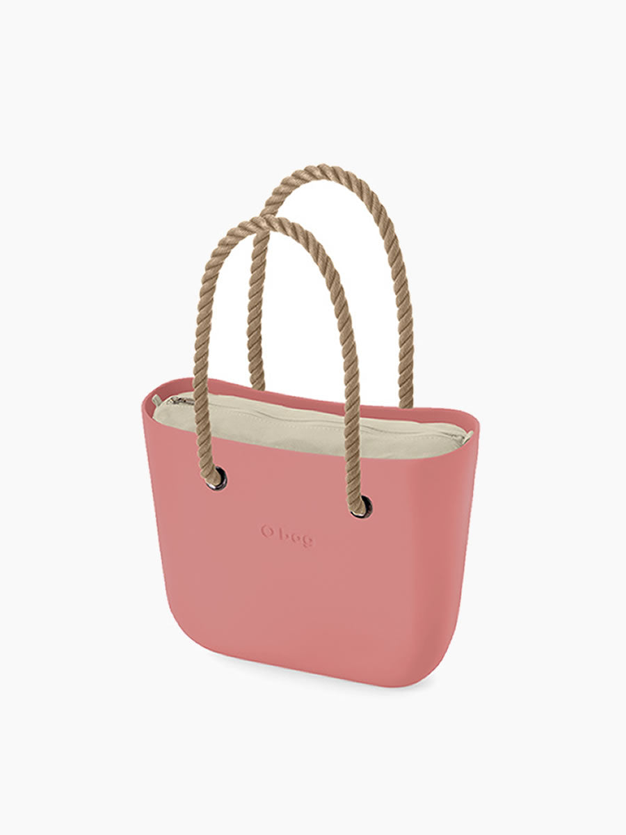 O bag classic erica combo with natural inner and natural long rope handles
