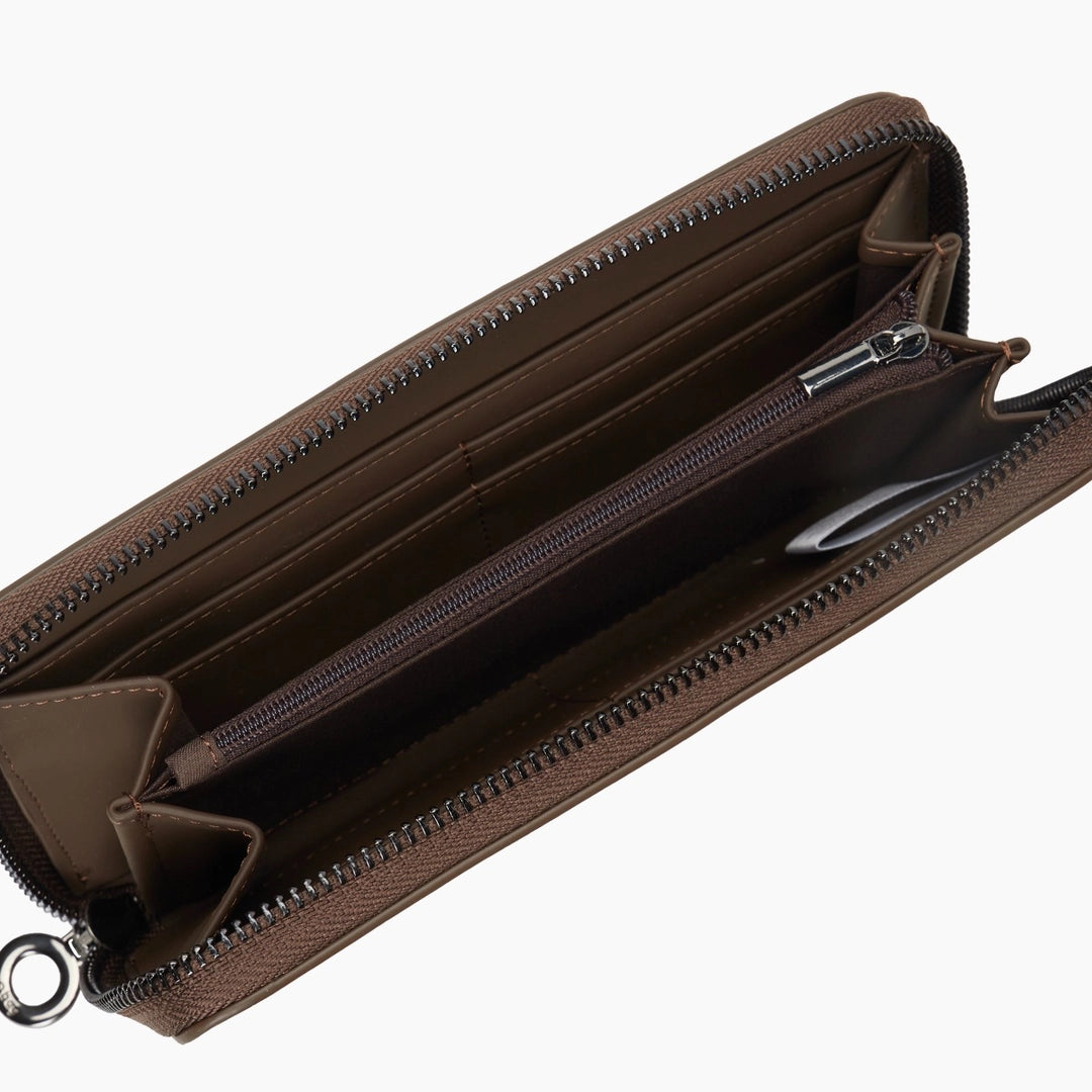 Wallet O bag wally mughetto chocolate rubberized fabric