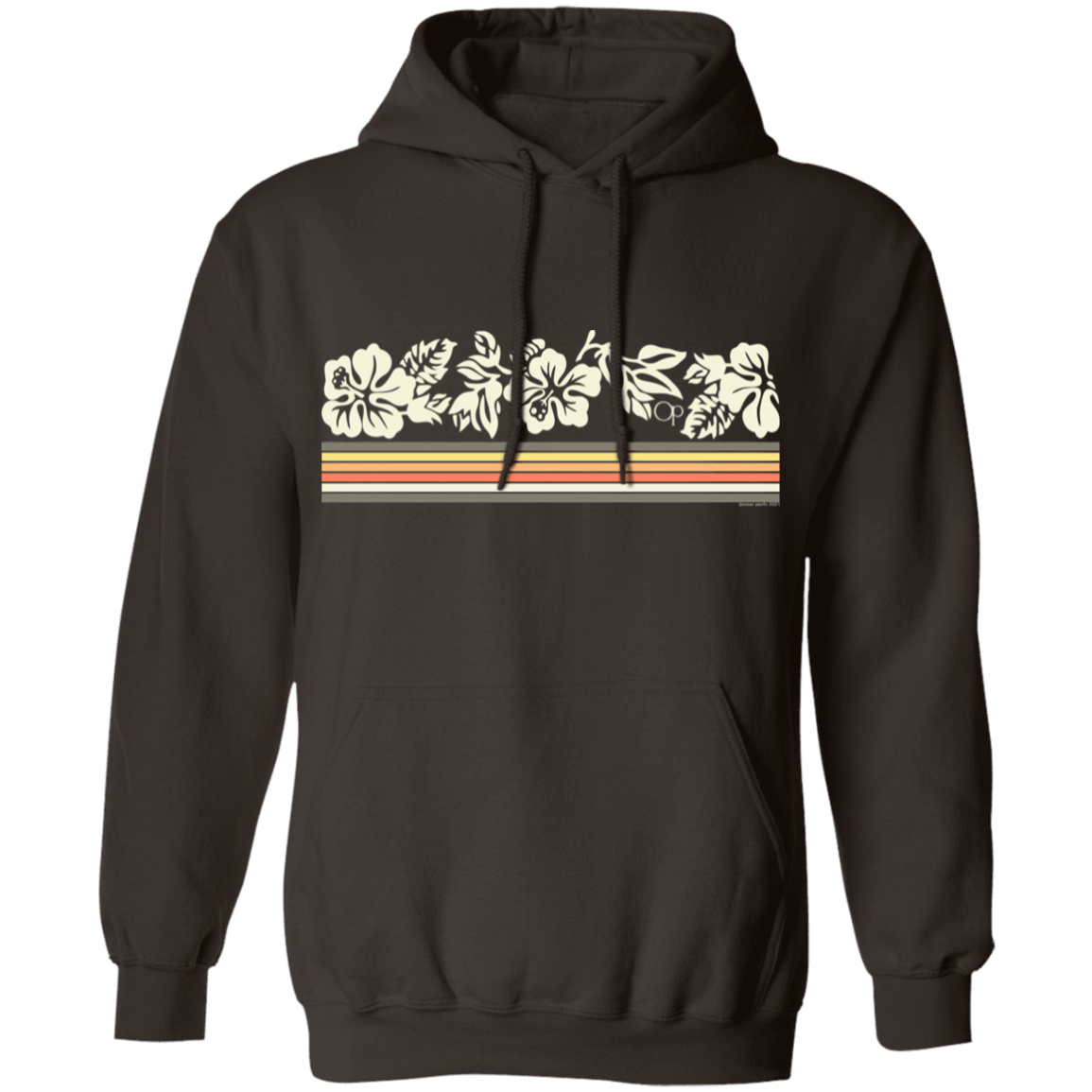 Flower Stripe Fleece Hoodie