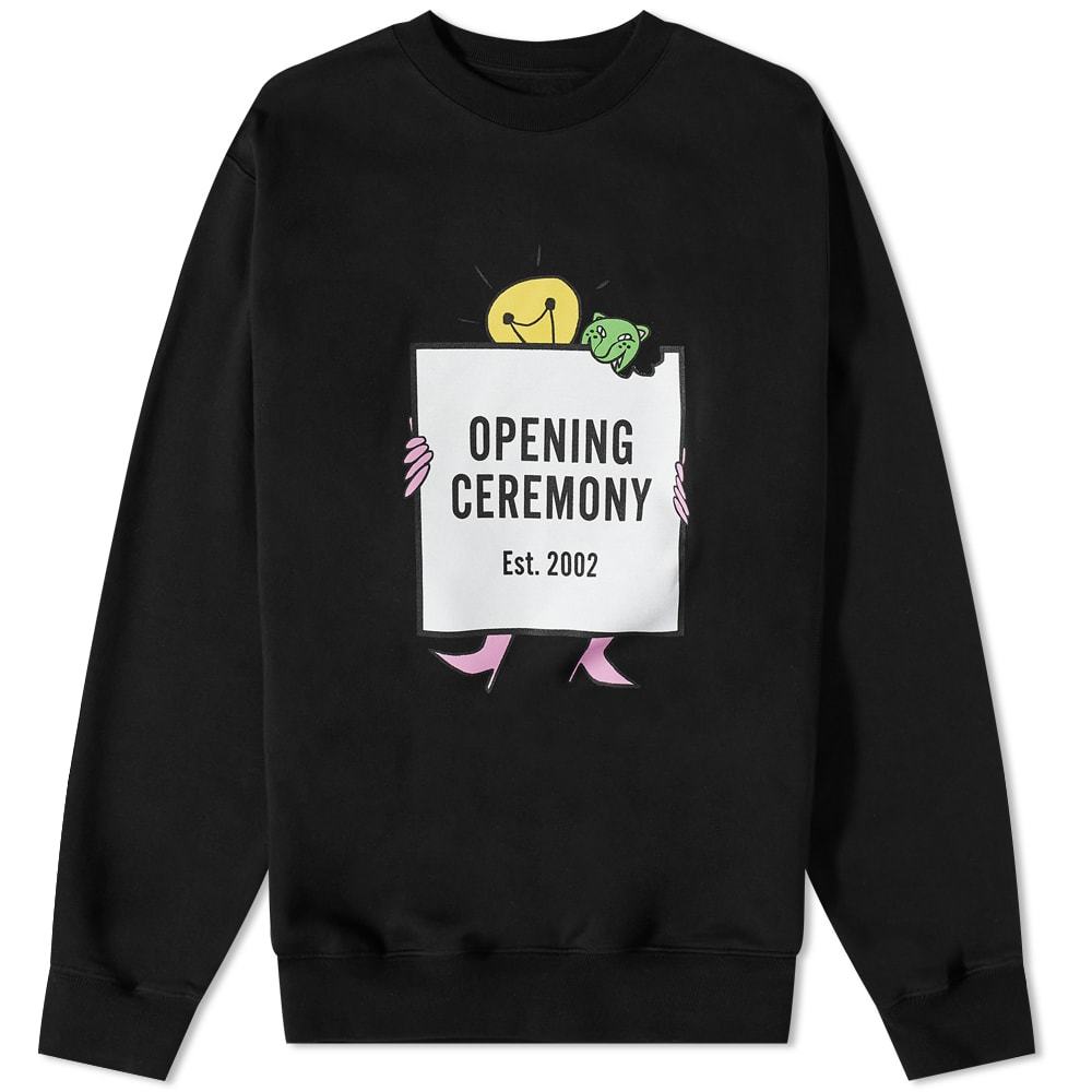 Crew-sweat version in black, keeping the same cartoonish motif