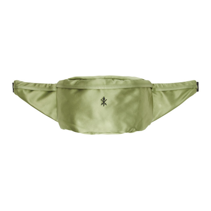 Clean front view with the embroidered logo centred on the pouch