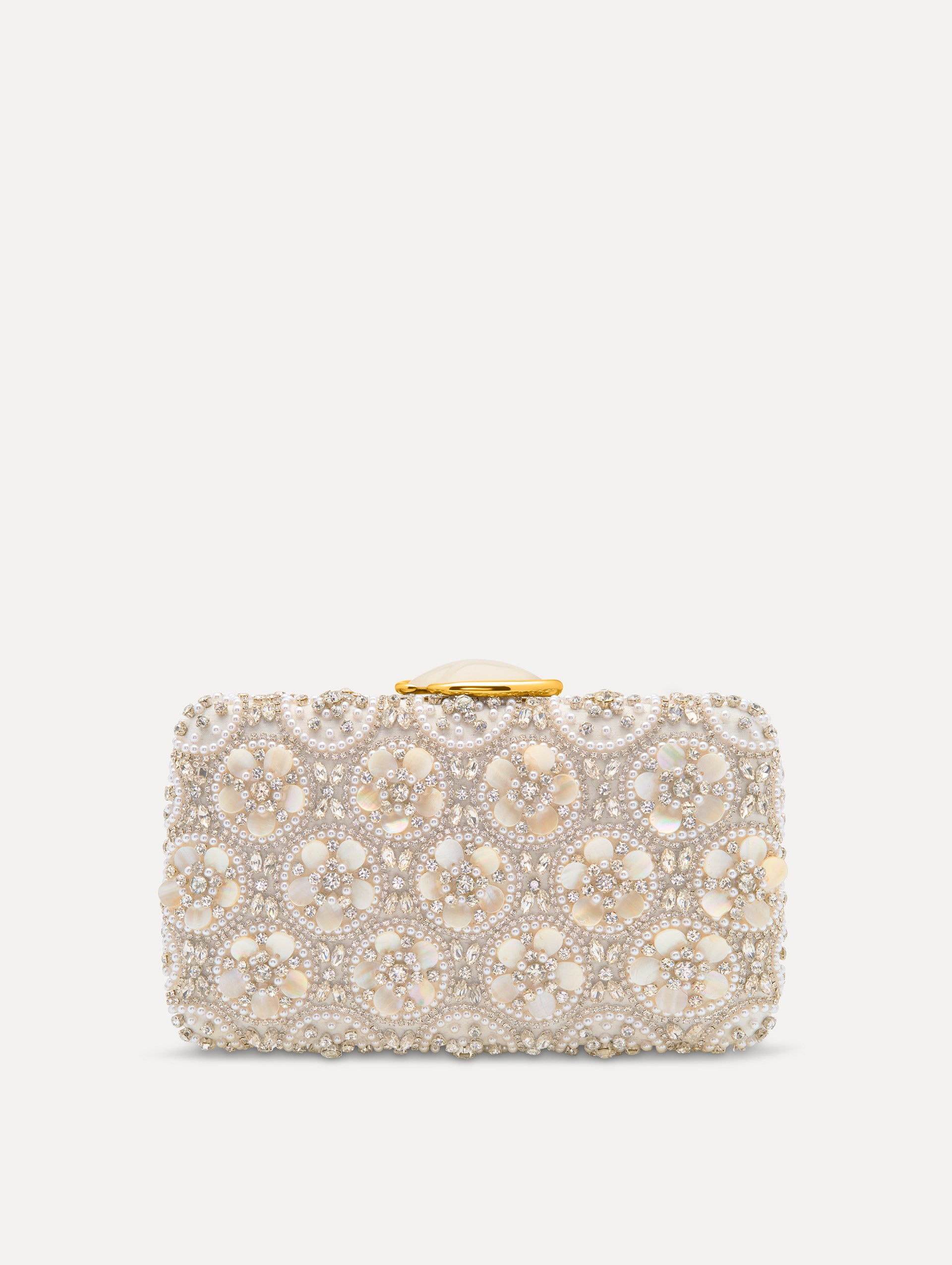 Mother of Pearl Embroidered O Minaudière