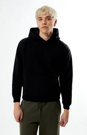 Black Solid Color Hoodie