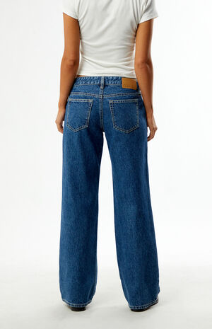 Back view — the denim keeps its shape while staying slouchy.